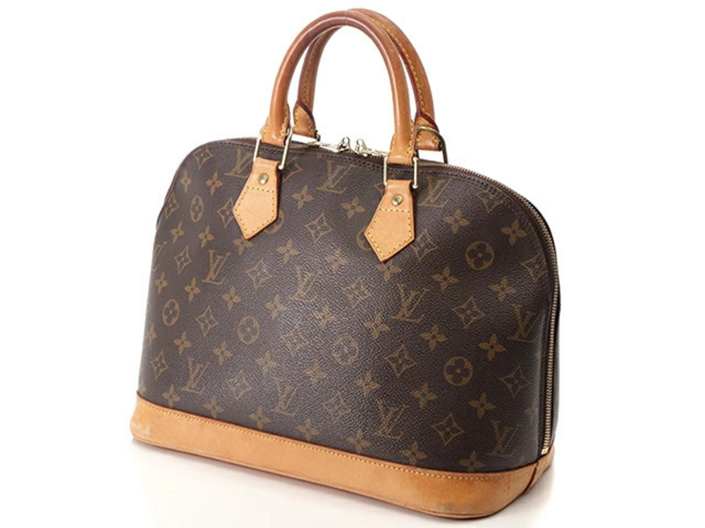 Louis Vuitton Brown Alma Monogram Handbag Leather Brown